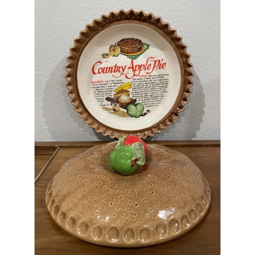 Vintage Country Apple Pie Plate Keeper Made‎ In Japan